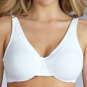 Olga Satin Edge Underwire Bra 35089 White 42D Smooth Support Retired NWT Sz 42DD